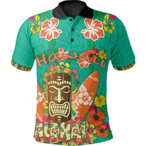Hawaii All Over Polo Shirt Aloha Hawaii Summer Fashion 3D Printed Polo Shirt Men for Women Short Sleeve T-shirt Streetwear