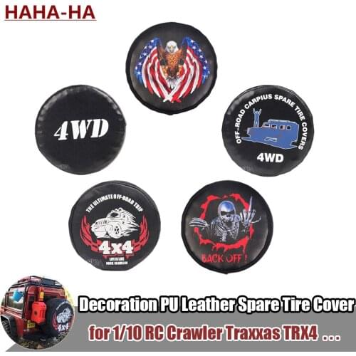 PU Leather RC Car Spare Tire Cover 100-120mm for 1/10 RC Crawler Traxxas TRX4 Axial SCX10 Wraith RC4WD D90 Tamiya CC01