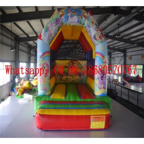 Commercial childrens inflatable unicorn trampoline toy for sale outdoors