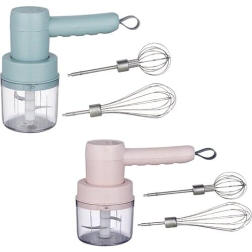 HOT 3-In-1 Wireless Electric Whisk Handheld Charging Butter Egg White Baking Tools Household Garlic Minced Meat Mixer
