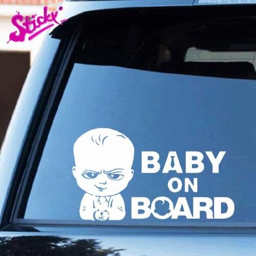 STICKY Car Sticker Baby On Board Funny Decal Stickers For Car Funny Car Styling Auto Sticker And For Windows Body Decoaration