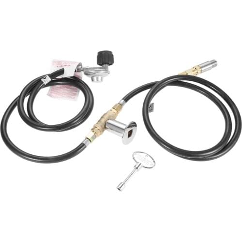 LP Propane Gas Connection Fire Pits 1/2"" Key Valve Control System Kit Installation Hose Assembly Replacement Parts Max 150K BTU
