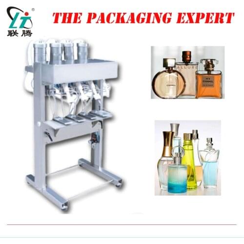 Perfume Filling Machine 4 Heads Perfume Filler Pneumatic Vacuum Level Control Glass Bottle Device Four Head Free Shipping