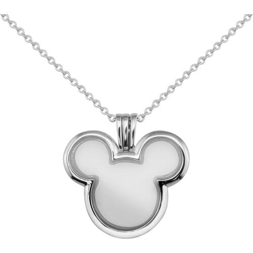 Mouse Locket Necklace Fits Original European Charms Sterling Silver Necklace For Woman DIY Fashion Jewelry