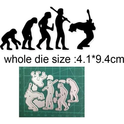 Metal cutting dies cut die mold Evolution Playing Guitar decoration Scrapbook paper craft knife mould blade punch stencils dies