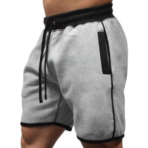 2021 Mens Casual Sports Shorts Color Matching Zipper Design Slim Fit Gym Pants Men