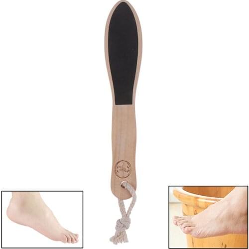 NEW 1Pcs Sandpaper Foot File Callus Dead Skin Remover Pedicure Wood+sandpaper Handle Pedicure Tools Callus Remover Portable