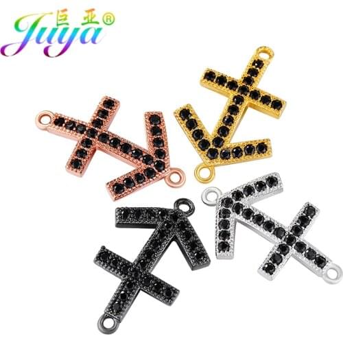 2018 Newest DIY Women Bracelets Earrings Findings Supplies Micro Pave Cz Rhinestones Cupid Match-Up Connector Charms Accessories
