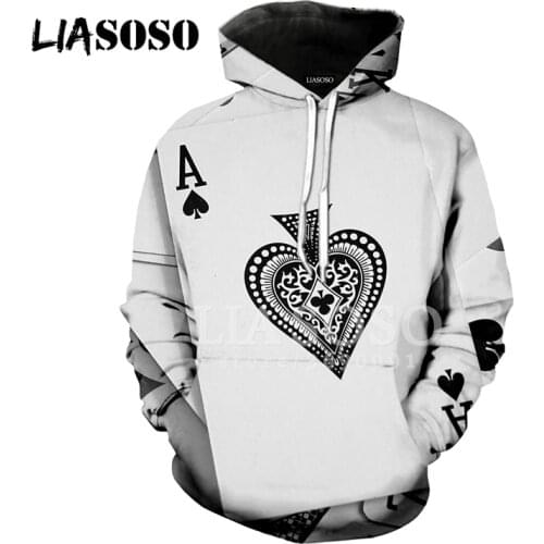 LIASOSO New Arrival Design Girm Poker Joker Girls 3D Print Women Men Hooded Hoodies Sweatshirts Pullover Harajuku Hip Hop X0694