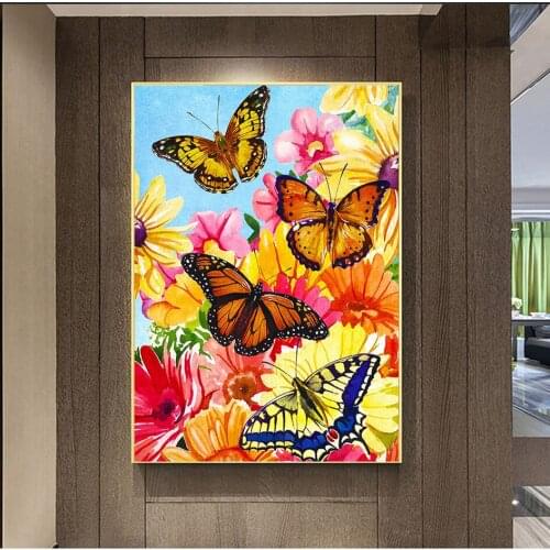 New 5D DIY full square diamond painting flower mosaic diamond embroidery butterfly rhinestone decoration picture gift
