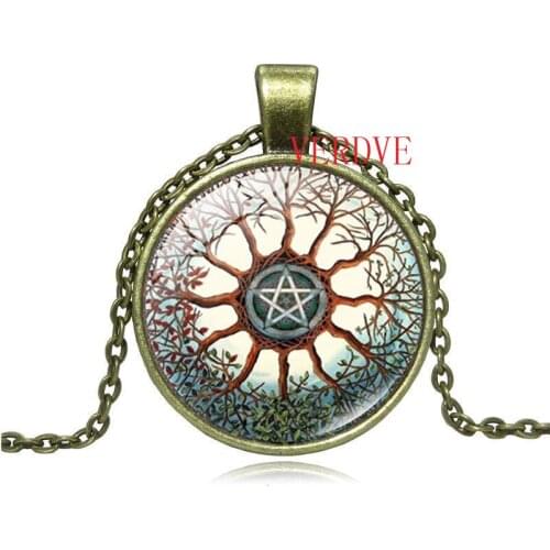 Necklace Pendant Round Glass Necklace Time Gem Charm Woman Gift Birthday Present