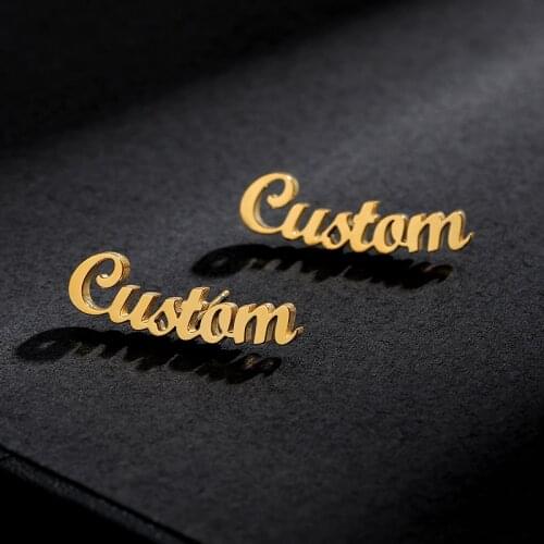 Custom Name Earrings Stainless Steel Stud Earrings Custom Name Personalized Earring for Women Oorbellen Voor Vrouwen bijoux