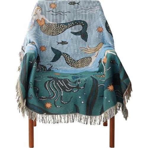 Casual Knitted Thread Throw Blanket for Sofa Tapestry Picnic Mat Wedding Decorative Kids Room Rug Sofa Towel Cover