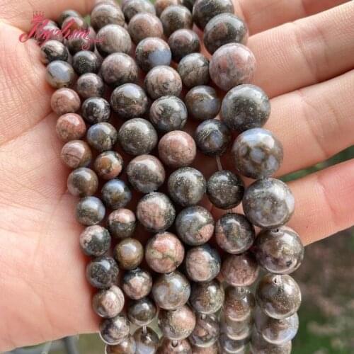 Natural Lake Blue Rain Smooth Round Ball 6/8/10mm loose spacer Stone Beads For DIY Necklace Jewelry Making 15" Free Shipping