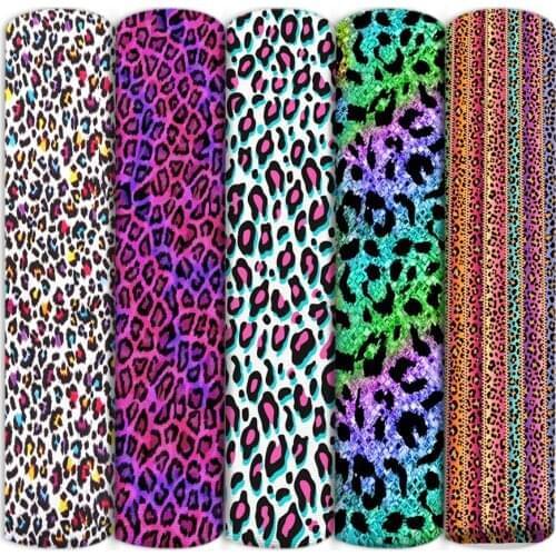 Rainbow Leopard Polyester Cotton Sewing Quilting Fabrics Needlework Material DIY Handmade Cloth,1Yc13554