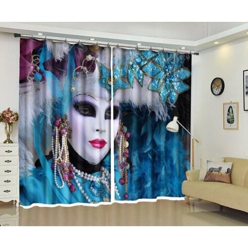 Halloween Beauty Vampire print luxury Blackout 3D Window Curtains Living Room Bedroom decorate Drapes Cortina Rideaux pillowcase
