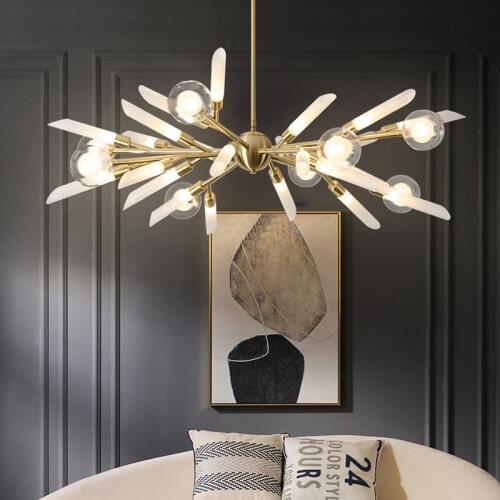 Nordic Luxury Black Gold Metal G9 Led Chandelier Glass Shades G4 Led Chandelier Lighting Rod Pendant Chandelier Lustre Lamparas