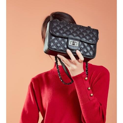 First Layer Cowhide Bag Women 2021 Luxury Brand Genuine Leather Chain Bag Women shoulder Bag Luxury Messenger Bag Female Bag