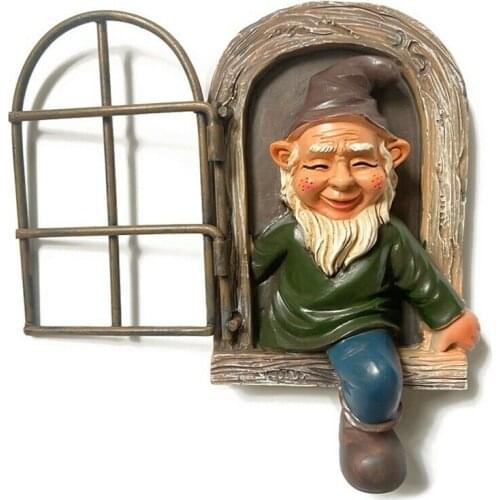 Creative Garden Gnome Statue Elf Out The Door Tree Hugger Figurine For Home Yard Porch Décor Garden Tree Sculpture