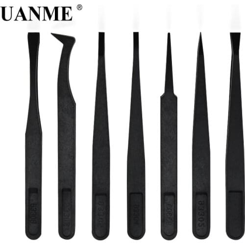 UANME 7Pcs/Set Anti-static Plastic Tweezers Heat Resistant ESD Safe Opening Tool Kits For Mobile Phone Tablets Repair Tools Kit