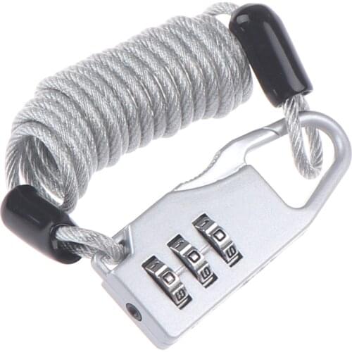 Bike Lock Spring Disc Cable Wire Security Lock Portable Spring Anti-theft Bicycle Code Lock Mini 3 Digits Combination Password