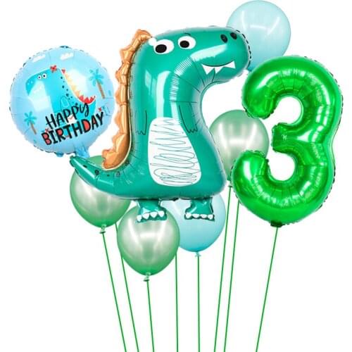 Dinosaur Party Balloon Boys Animal Balloons Dinosaur Birthday Kids Party Foil Number Balloons Jungle Birthday Party Decorations