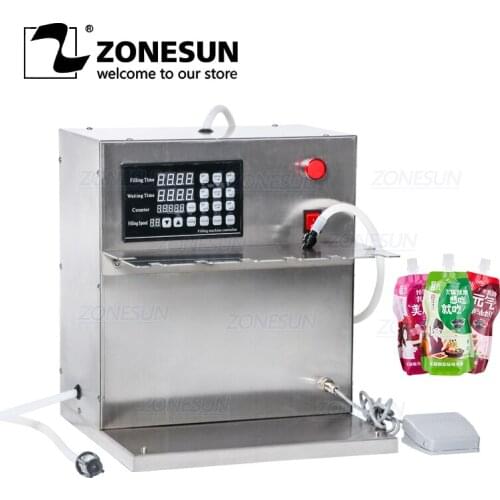 ZONESUN Single Head Electric Premade Spout Squeeze Pouch Juice Liquid Quantitative Filling Machine