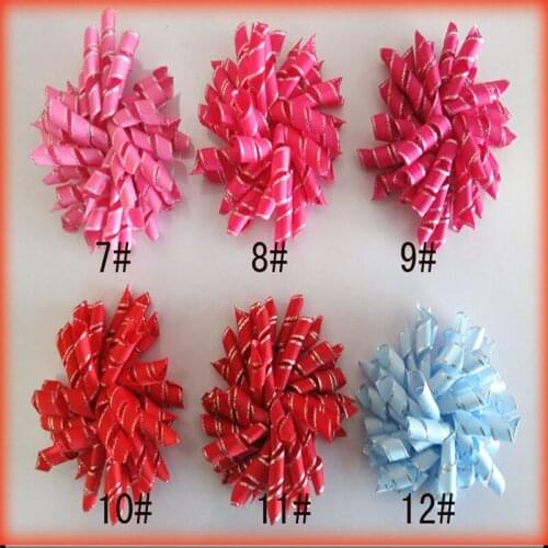 100 BLESSING Good Girl 3.5" Corker Hair Bows Clip Silver Side Grosgrain 65 No