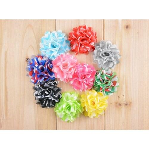 100 pcs/lot 2" Mesh Net chiffon Flowers Rose Flowers