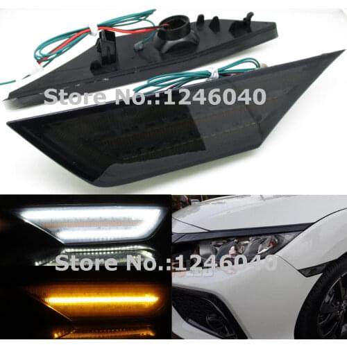 2PCS LED Side Marker Turn Signal indicator Lights fit For Honda Civic 2016 2017 2018 2019 year