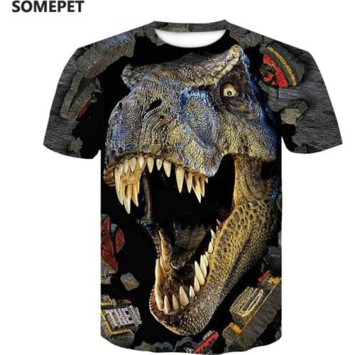 2020 new Brand Summer dinosaur Funny T shirt animal 3D Printed T-shirt Men Short Sleeve T-shirt XXS-6XL plus size tops & tees
