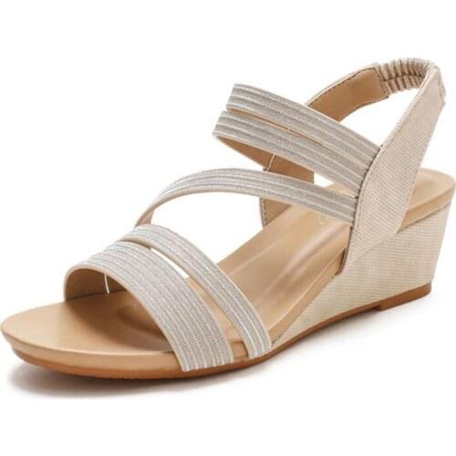 2021 Summer Retro Womens Sandals Women Casual Wedge Shoes Woman Comfort Ladies Open Toe Female Platform beach shoes q60