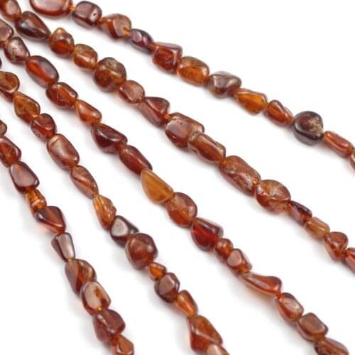 4~8mm Irregular Natural Orange garnet Beads Smooth Loose Stone Beads For Jewelry Making DIY Bracelet Necklace Accessories 15