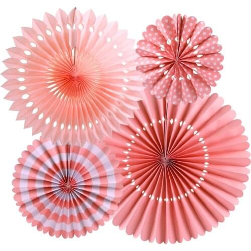4pcs 20/28/35/40cm Tissue Paper Cut-out Paper Fans Pinwheels Hanging Flower Paper Crafts For Wedding Party Birthday Festival