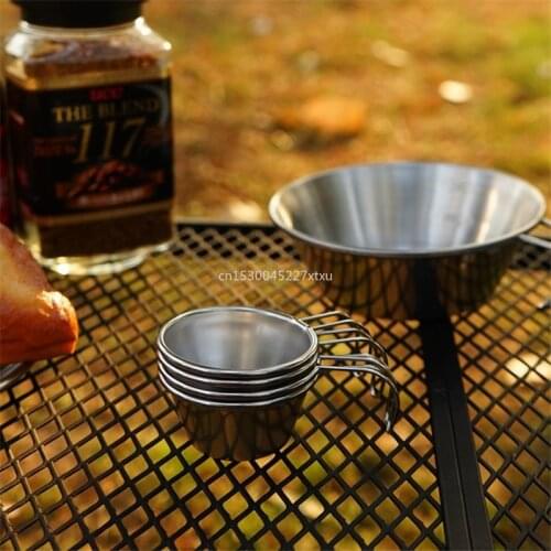 4Pcs/set Mini Stainless Steel Shot Glass Cup Wine Drinking Glasses With Leather Cover Bag For Home Bar Travel Camping Equipment