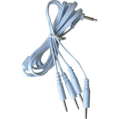 5Pcs Pin 3.5mm 4 in 1 Head Electrode Cable Line Connector Wire For TENS 7000 & TENS/EMS Electronic Therapy Machines