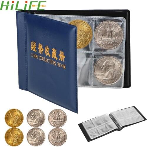 Stamp Album 60 Pockets Coin Holder Albums For Commemorative Coin Badges Tokens Album Coin Storage Bag Gifts Coin Collection Book