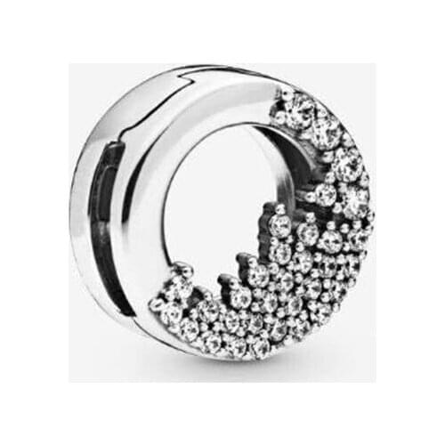 Authentic 925 Sterling Silver Creative Flat Glitter Ice Cone Fashion Clip Fit Original Pandora Bracelet For Women Diy Jewelry