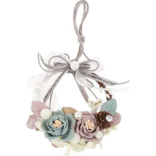 Car Rearview Mirror Hanging Ornament Preserved Flower Incense Pendant Green