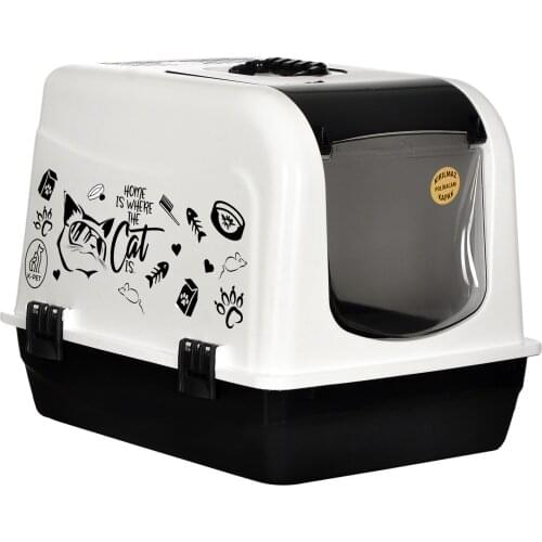 Large Closed Cat Toilet with Unbreakable Lid - Paddle Gift