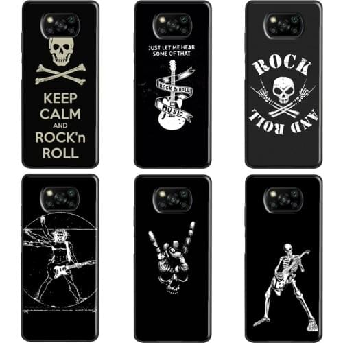Rock Roll Skull Case For Xiaomi Mi 11 Pro 10T Mi Note 10 Lite 11 Ultra Phone Cover For POCO X3 Pro M3 F3