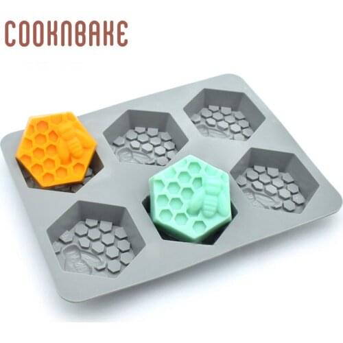 COOKNBAKE Honeycomb shape soap mould Silicone Mold for handmade soap resin bee cake pastry tool jello pudding form DIY cakes