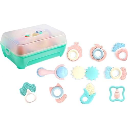Baby Toys 0-12 Months Baby Teether Rattle Toy 0-12 Months Baby Teether Stick Childrens Toy Set Can Be Sterilized And Stored