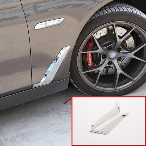For BMW 5 Series F10 520li 525li 530 535li 2011-2017 Car Accessories 2 Pcs Chrome Stainless Steel Car Side Fender Trim