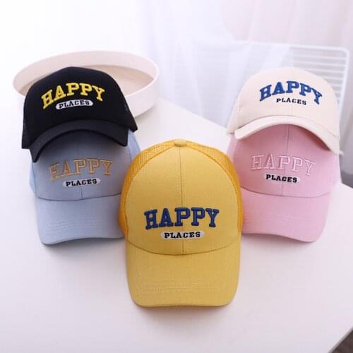 Doitbest 2021 Children Baseball Cap summer Hip Hop Happy Letters kids mesh Hats Boys Girls Caps child snapback Hat gorras