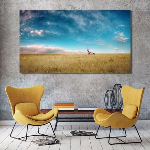 Decorative Painting Silk Wall Art Breaking Bad TV Field Van smoke Blue sky Picture Canvas Art Posters and Prints Living Room