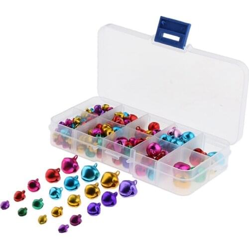 220Pcs Jingle Bells, 6mm-12mm Crafts Little Bells for DIY Stuffed Animals Supplies, Plush Toys Making Accessory, Wreath Decor