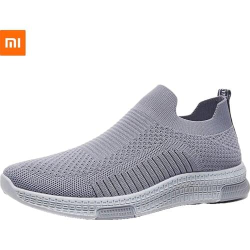 Xiaomi Mijia Men Sport Shoes Lightweight Running Shoes Fashion Athletic Casual Shoes Breathable Walking Knit Slip On Sneakers