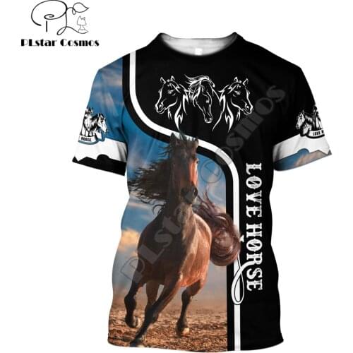 Summer Men t-shirt Beautiful Love Horse 3D Printed T-Shirt Harajuku Casual short Sleeve Tee shirts Unisex tops QDL013