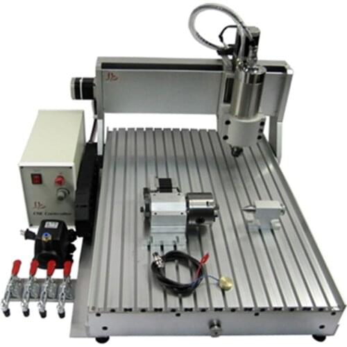 Mini CNC 6090 4Axis USB Port 2200W Spindle Metal Aluminum Cutting Engraving Machine March3 CNC Wood Router With Limit Switch